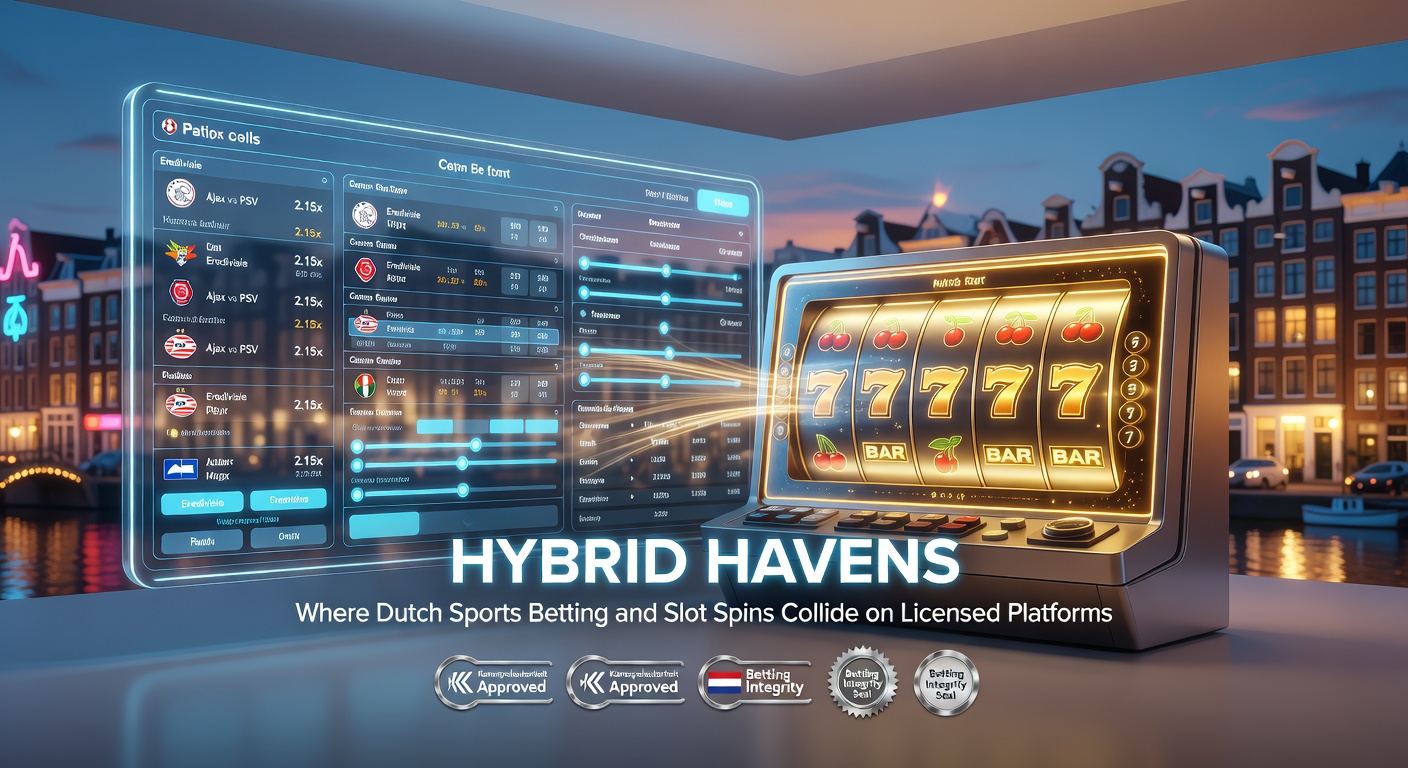 Schermafbeelding van een hybride gokplatform met sportweddenschappen en draaiende gokkasten op een Nederlands gelicenseerd casino