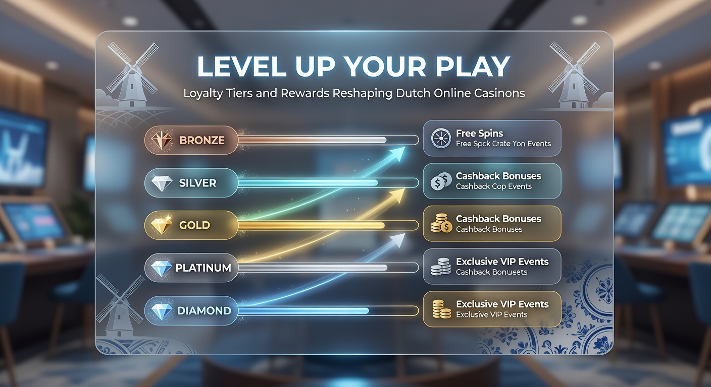 Speler die levels opschaalt in een loyaliteitsprogramma van een Nederlands online casino, met tiers van brons tot diamant zichtbaar op een digitaal dashboard
