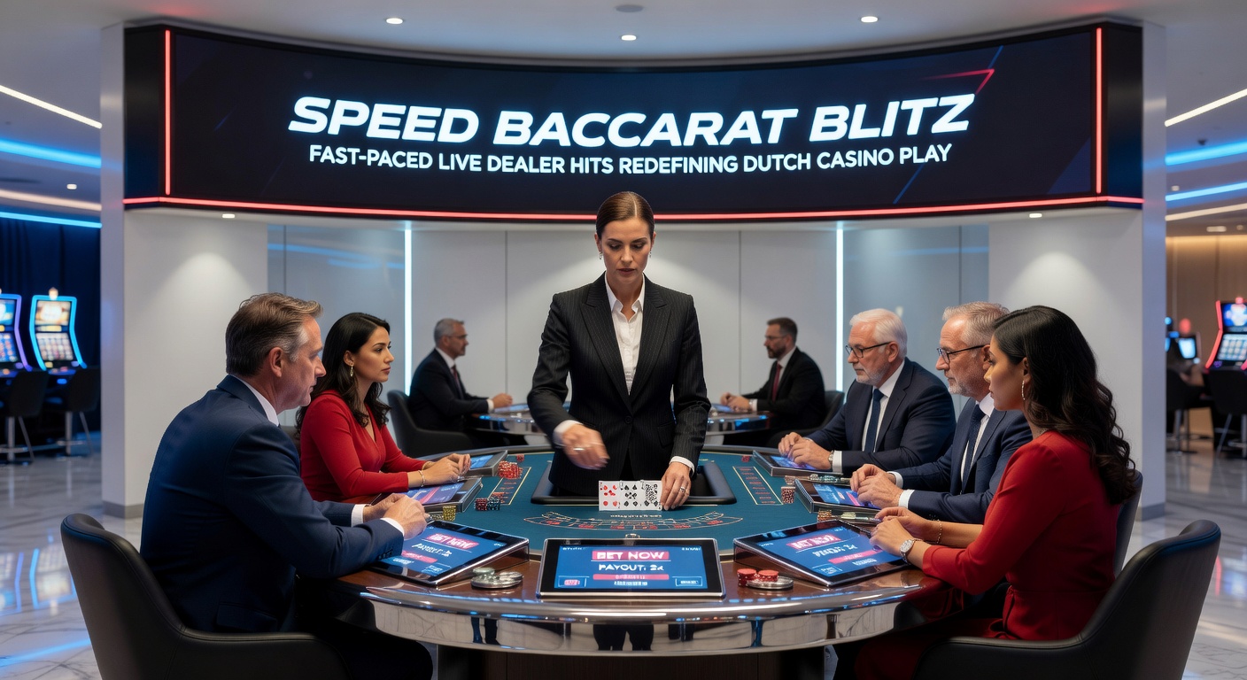 Live dealer bij Speed Baccarat Blitz met snelle kaarten en dynamische tafelactie